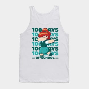 100 Days of school typography featuring a Dabbing girl #1 Tank Top